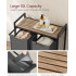 VASAGLE Cos de rufe, 2 compartimente, saci de rufe detasabili, raft, cadru metalic, 2x46L, 73x33x72 cm, maro si gri antracit [5]