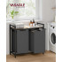 VASAGLE Cos de rufe, 2 compartimente, saci de rufe detasabili, raft, cadru metalic, 2x46L, 73x33x72 cm, maro si gri antracit [7]
