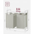 VASAGLE Cos de rufe, 2 compartimente, saci de rufe detasabili, raft, cadru metalic, 2x46L, 73x33x72 cm, alb [6]