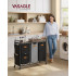 VASAGLE Cos de rufe cu 4 compartimente 2x25 L si 2x50 L, mobil cu roti, saci detasabili, 99x33x81 cm, maro  si negru [5]