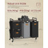 VASAGLE Cos de rufe cu 4 compartimente 2x25 L si 2x50 L, mobil cu roti, saci detasabili, 99x33x81 cm, maro  si negru [7]