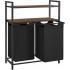 VASAGLE Cos de rufe, cu 2 saci detasabili, 2 rafturi, capacitate de 46L per sac, 73x33x72cm , maro rustic si negru [4]
