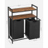 VASAGLE Cos de rufe, cu 2 saci detasabili, 2 rafturi, capacitate de 46L per sac, 73x33x72cm , maro rustic si negru [9]