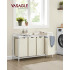 VASAGLE Cos rufe 4x40L, saci detasabili, raft superior si cadru metalic, 116x33x72 cm, alb si crem [2]