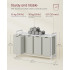 VASAGLE Cos rufe 4x40L, saci detasabili, raft superior si cadru metalic, 116x33x72 cm, alb si crem [4]