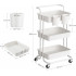 SONGMICS Carucior de depozitare pe roti, pentru bucatarie sau baie, cu 3 nivele, 42x34x86 cm, alb [7]