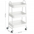 SONGMICS Carucior depozitare 3 niveluri cu roti si frane, structura metalica, 41x31x78 cm, alb [8]