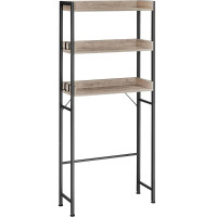 VASAGLE Raft de depozitare pentru baie, suprapunere peste masina spalat sau vas WC, 25x63x165 cm, gri VASAGLE Raft de depozitare pentru baie, suprapunere peste masina spalat sau vas WC, 25x63x165 cm, gri