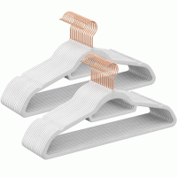 SONGMICS Set 30 umerase catifea cu carlig rotativ, 44x24 cm, alb SONGMICS Set 30 umerase catifea cu carlig rotativ, 44x24 cm, alb