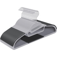 SONGMICS Set de 20 de umerase subtiri din plastic, antialunecare, cu deschidere U, carlige rotative 360°, 42 cm, gri