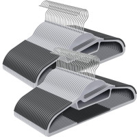 SONGMICS Set de 50 de umerase pentru haine, anti alunecare, bara de cravata si carlig pivotant, 42 cm, gri SONGMICS Set de 50 de umerase pentru haine, anti alunecare, bara de cravata si carlig pivotant, 42 cm, gri