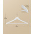 SONGMICS Set de 30 de umerase din lemn, carlige rotative 360°, cu bara pentru pantaloni, 43 cm, alb [3]