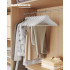 SONGMICS Set de 30 de umerase din lemn, carlige rotative 360°, cu bara pentru pantaloni, 43 cm, alb [6]