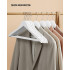 SONGMICS Set de 50 umerase din lemn, cu bara anti-alunecare pentru pantaloni, carlig pivotant la 360°, 45cm, alb [2]
