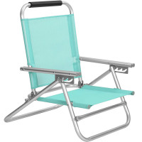 SONGMICS Scaun de plaja portabil cu spatar rabatabil in 4 pozitii, cu cotiere, maxim 150kg, verde SONGMICS Scaun de plaja portabil cu spatar rabatabil in 4 pozitii, cu cotiere, maxim 150kg, verde