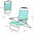 SONGMICS Scaun de plaja portabil cu spatar rabatabil in 4 pozitii, cu cotiere, maxim 150kg, verde [2]