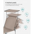 SONGMICS Sezlong pliabil, cu parasolar si tetiera, spatar reglabil in 4 pozitii, maxim 150kg, 193x53x29cm, crem [4]