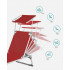 SONGMICS Sezlong pliabil, cadru usor din aluminiu, cu parasolar, spatar reglabil in 5 pozitii, maxim 150kg, 193x55x31cm, rosu [7]