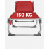 SONGMICS Sezlong pliabil, cadru usor din aluminiu, cu parasolar, spatar reglabil in 5 pozitii, maxim 150kg, 193x55x31cm, rosu [9]