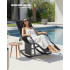 SONGMICS Sezlong balansoar gradina, cu tetiera reglabila si buzunar lateral, cadru otel, maxim 150 kg, 151x56x97 cm, negru [4]