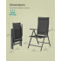 SONGMICS Set 2 scaune gradina pliabile cu spatar reglabil 8 pozitii, 150 kg, 56x70x106 cm, negru [3]