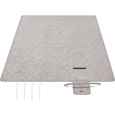 SONGMICS Patura picnic impermeabila 200x200 cm, cu ancore de fixare, pliabila, lavabila, multistrat, kaki cu model tropical