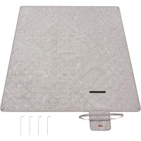 SONGMICS Patura picnic impermeabila 300x200 cm, cu ancore de fixare, pliabila, lavabila, multistrat, kaki cu model tropical