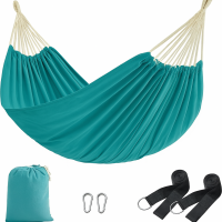 SONGMICS Hamac dublu, accesorii de prindere cu chingi si carabiniere, 210x150 cm, 300 kg, albastru SONGMICS Hamac dublu, accesorii de prindere cu chingi si carabiniere, 210x150 cm, 300 kg, albastru