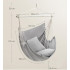 SONGMICS Fotoliu suspendat tip hamac cu 2 perne, lant si carabiniera incluse, 150x128 cm, gri [5]