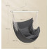 SONGMICS Fotoliu suspendat tip hamac cu 2 perne, lant si carabiniera incluse, 150x128 cm, gri inchis [5]