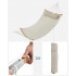 SONGMICS Hamac dublu cu bare curbate din bambus, perna inclusa, maxim 225 kg, 200x140 cm, crem [2]
