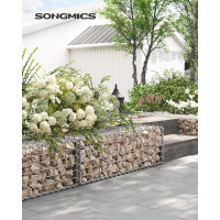 SONGMICS Cos de gabioane pentru pietre, otel galvanizat, 100x30x30cm, argintiu
