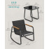 SONGMICS Set mobilier gradina cu 2 scaune balansoar si masa, cadru metalic, negru [3]