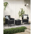 SONGMICS Set mobilier gradina cu 2 locuri, 2 scaune si masa cu sticla, ratan PE, negru si gri [5]