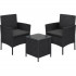 SONGMICS Set mobilier gradina cu 2 locuri, 2 scaune si masa cu sticla, ratan PE, negru si gri [9]
