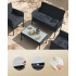 SONGMICS Set mobilier gradina 4 locuri, canapea, 2 scaune si masa cu sticla, ratan PE, negru si gri [4]