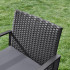 SONGMICS Set mobilier pentru gradina cu 2 scaune cu perne si masuta, cadru metalic, impletitura PE, negru si gri [3]