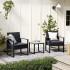 SONGMICS Set mobilier pentru gradina cu 2 scaune cu perne si masuta, cadru metalic, impletitura PE, negru si gri [4]