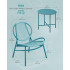 SONGMICS Set bistro gradina 3 piese, scaune Acapulco si masa diametru 50 cm, cadru metalic, albastru [2]
