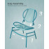 SONGMICS Set bistro gradina 3 piese, scaune Acapulco si masa diametru 50 cm, cadru metalic, albastru [4]
