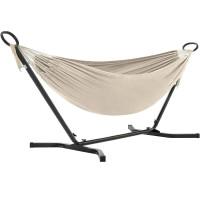 SONGMICS Hamac cu cadru metalic, reglabil la 5 inaltimi, maxim 240 kg, 300x90x95cm, bej SONGMICS Hamac cu cadru metalic, reglabil la 5 inaltimi, maxim 240 kg, 300x90x95cm, bej