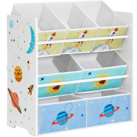 SONGMICS Raft de depozitare jucarii, 7 cutii detasabile din tesatura, 63x30x60cm, alb SONGMICS Raft de depozitare jucarii, 7 cutii detasabile din tesatura, 63x30x60cm, alb