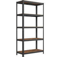 SONGMICS Raft cadru metalic modular pentru depozitare, 5 polite, 180x90x40 cm, sarcina 875 kg, maro rustic