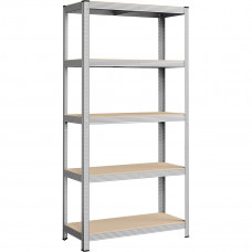 SONGMICS Raft cadru metalic modular pentru depozitare, 5 polite, 180x90x40 cm, sarcina 875 kg, gri