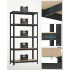 SONGMICS Set 2 rafturi metalice cu 5 niveluri reglabile, din otel si MDF, 90x40x180 cm, sarcina 875 kg, negru [5]