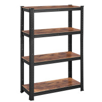 SONGMICS Raft depozitare metalic cu aspect elegant, 5 niveluri, reglabil, 520 kg, 40x80x160 cm, maro rustic si negru