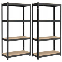 SONGMICS Set 2 rafturi metalice cu 4 polite MDF reglabile, 80x40x160 cm, negru SONGMICS Set 2 rafturi metalice cu 4 polite MDF reglabile, 80x40x160 cm, negru
