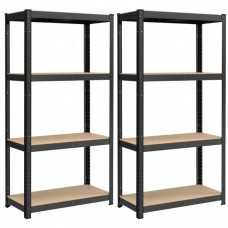 SONGMICS Set 2 rafturi metalice cu 4 polite MDF reglabile, 80x40x160 cm, negru SONGMICS Set 2 rafturi metalice cu 4 polite MDF reglabile, 80x40x160 cm, negru