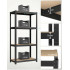 SONGMICS Set 2 rafturi metalice cu 4 polite MDF reglabile, 80x40x160 cm, negru [4]