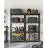 SONGMICS Set 2 rafturi metalice cu 4 polite MDF reglabile, 80x40x160 cm, negru [6]